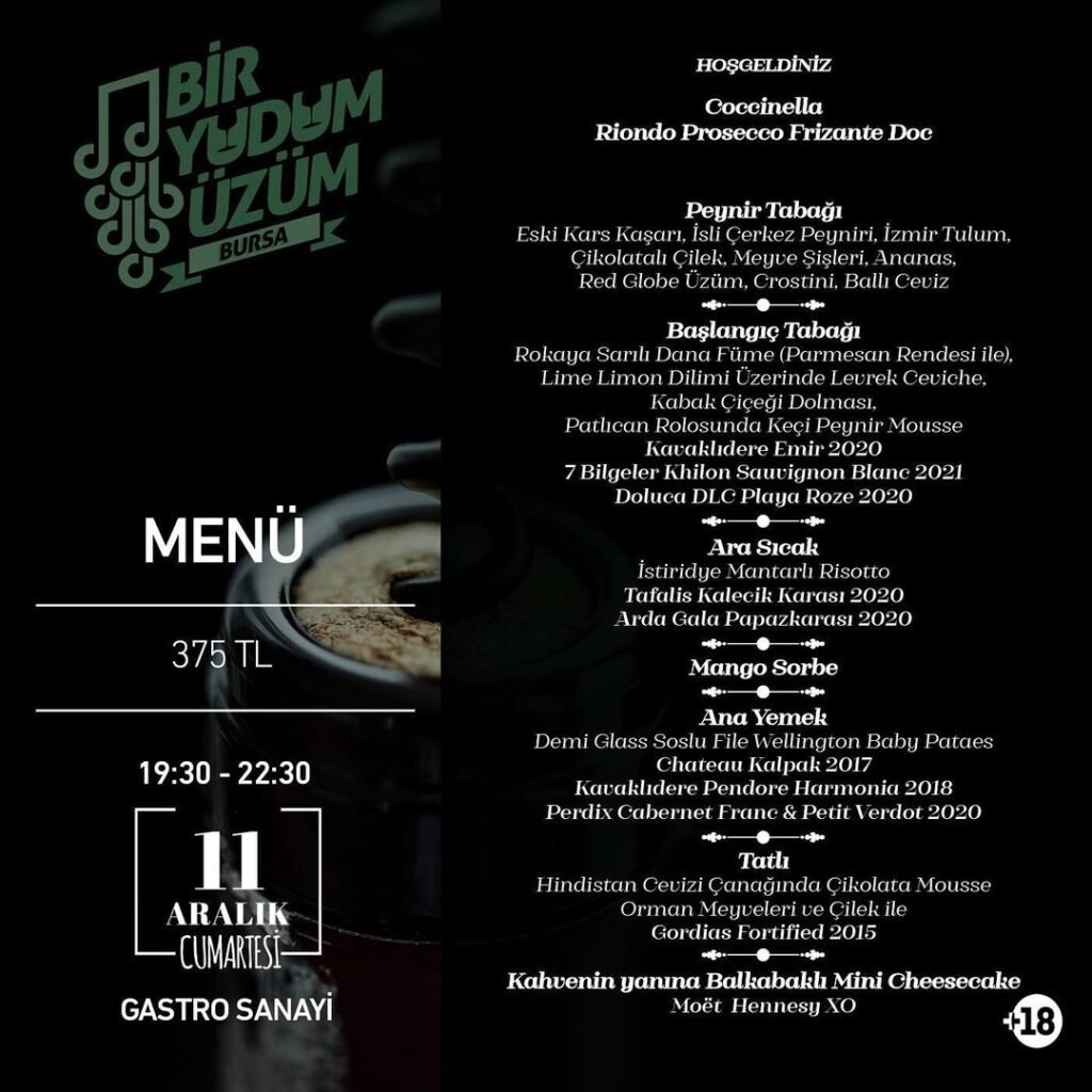 Bir Yudum Üzüm 2021 Bursa Hoşgeldin Yemeği Bir Yudum Üzüm 2021 Bursa Hoşgeldin Yemeği